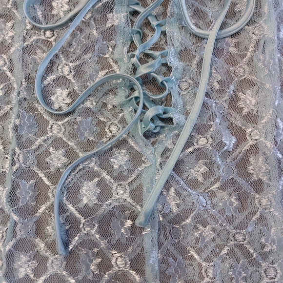 LA Vie en Rose Light Blue Lace Babydoll S - Picture 3 of 6